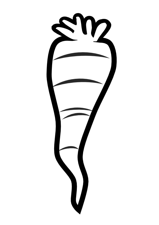 Carrot black and white. Grandmother clipart outline