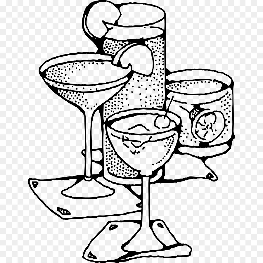 cocktails clipart black and white