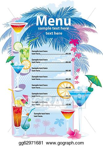 Cocktail clipart cocktail menu. Eps vector template designs
