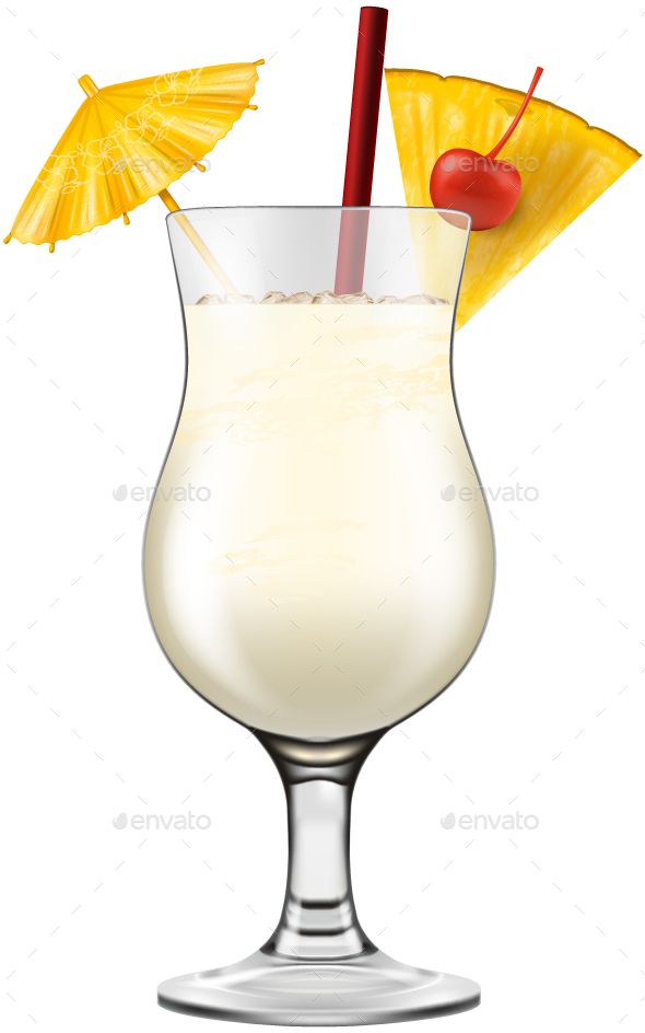 cocktail clipart pina colada glass