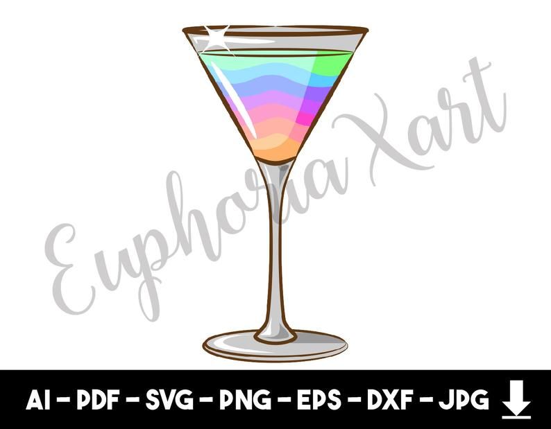 cocktail clipart rainbow