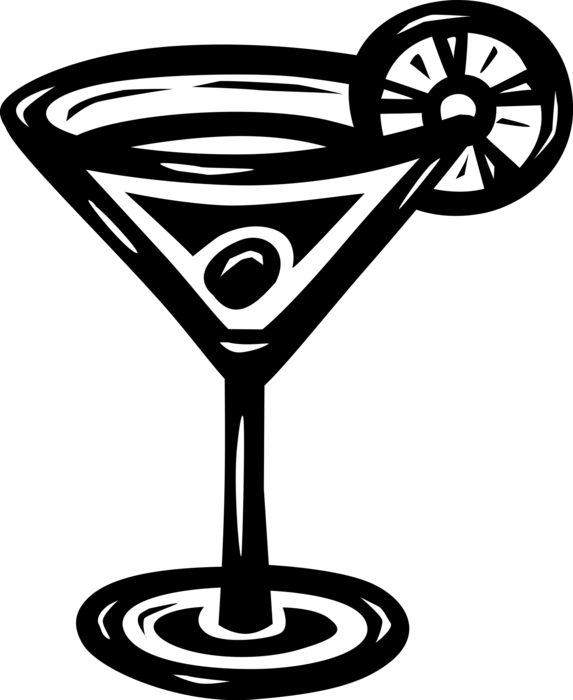 martini clipart glassblack