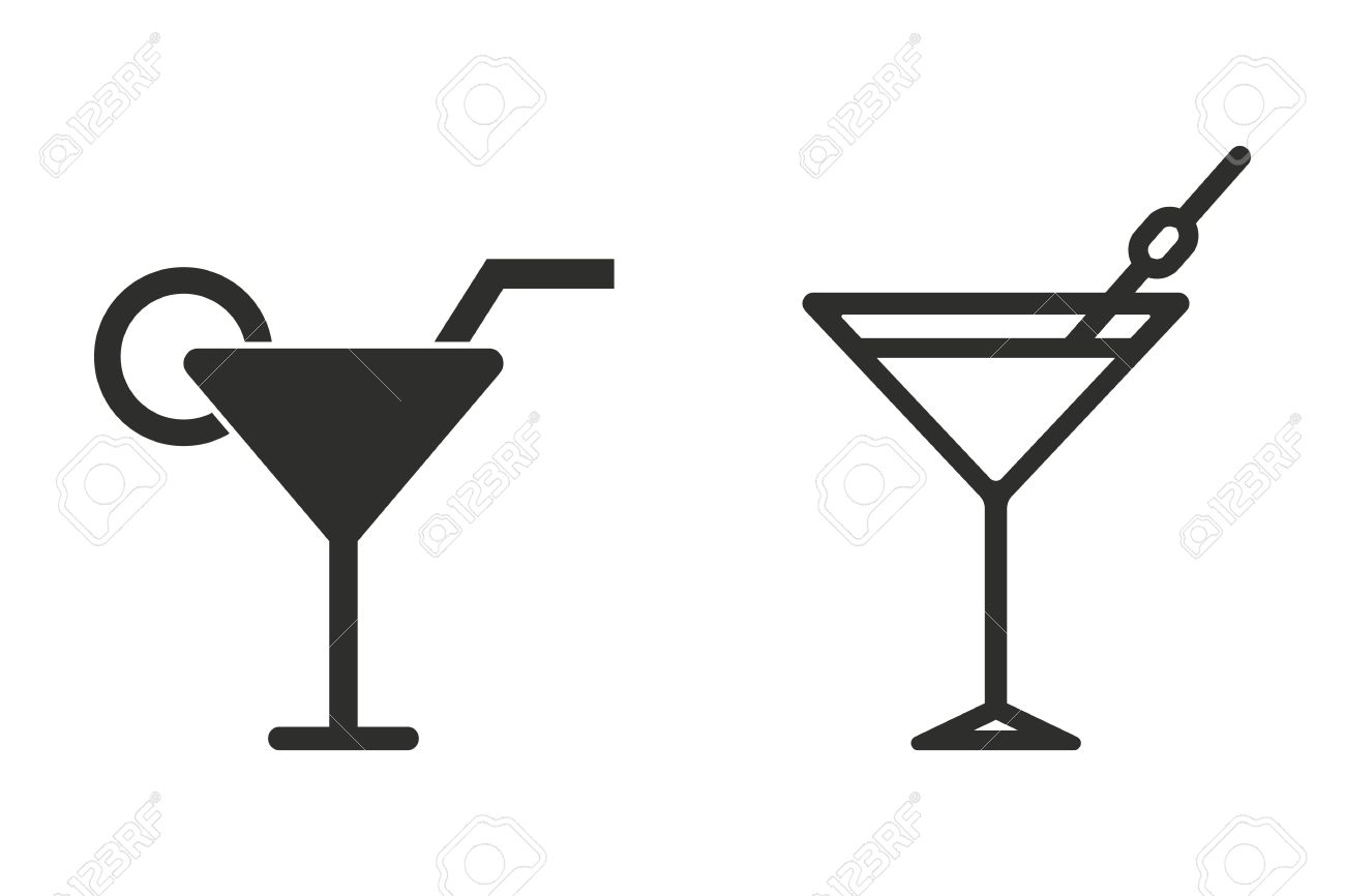 cocktails clipart vector black