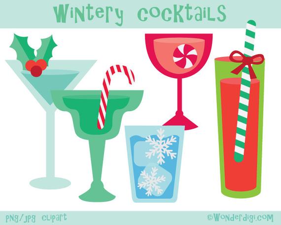 Cocktails clipart winter. Christmas clip art party