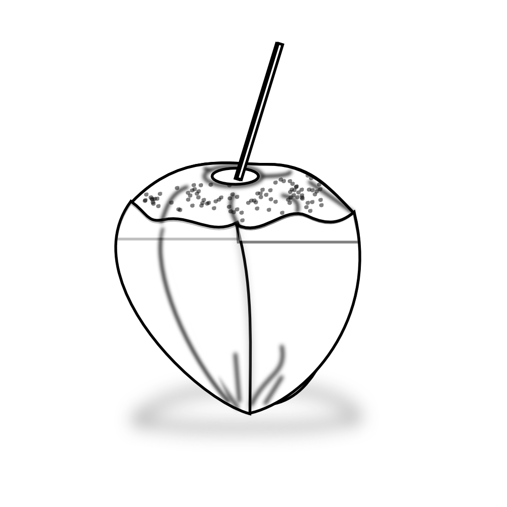 coconut clipart black and white