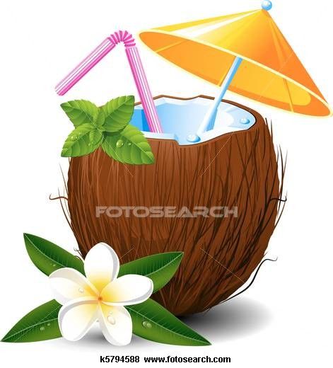 Pin on food . Coconut clipart coctails
