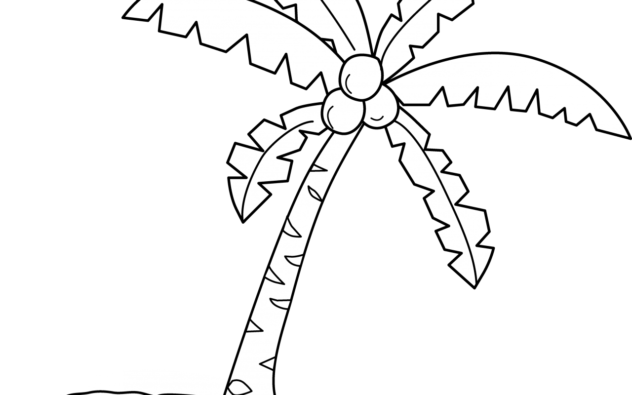 coconut clipart coloring page. 