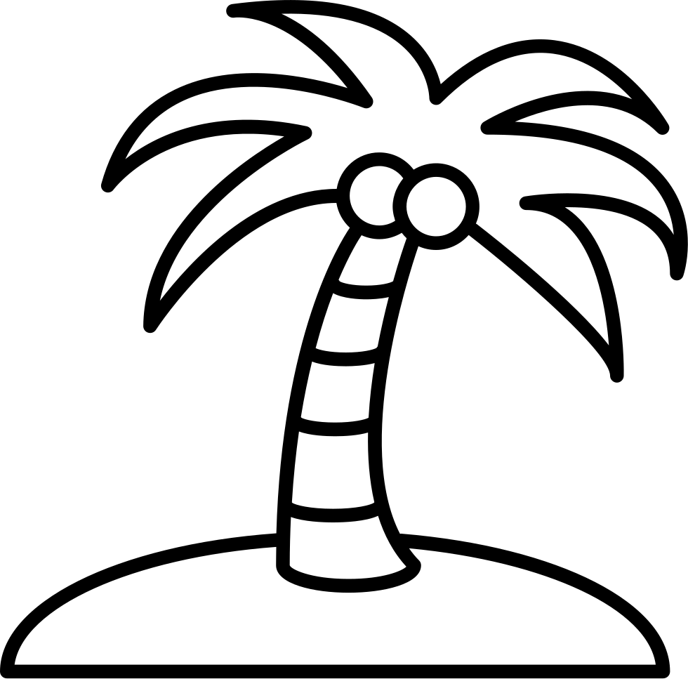 Outline clipart palm tree, Outline palm tree Transparent