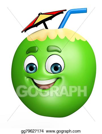 coconut clipart smiley