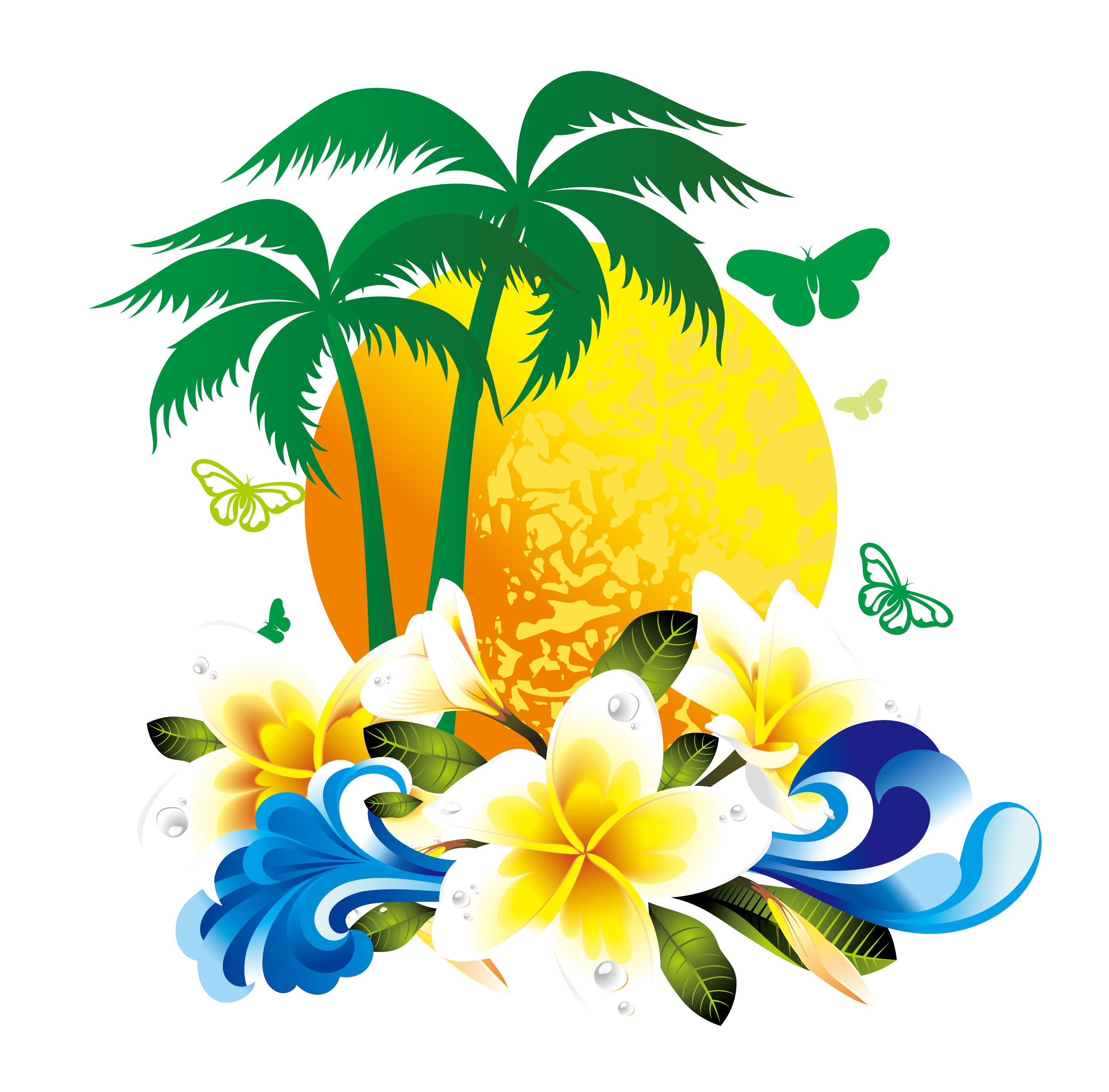 Coconut clipart tropical coconut. Gorgeous flowers tree material
