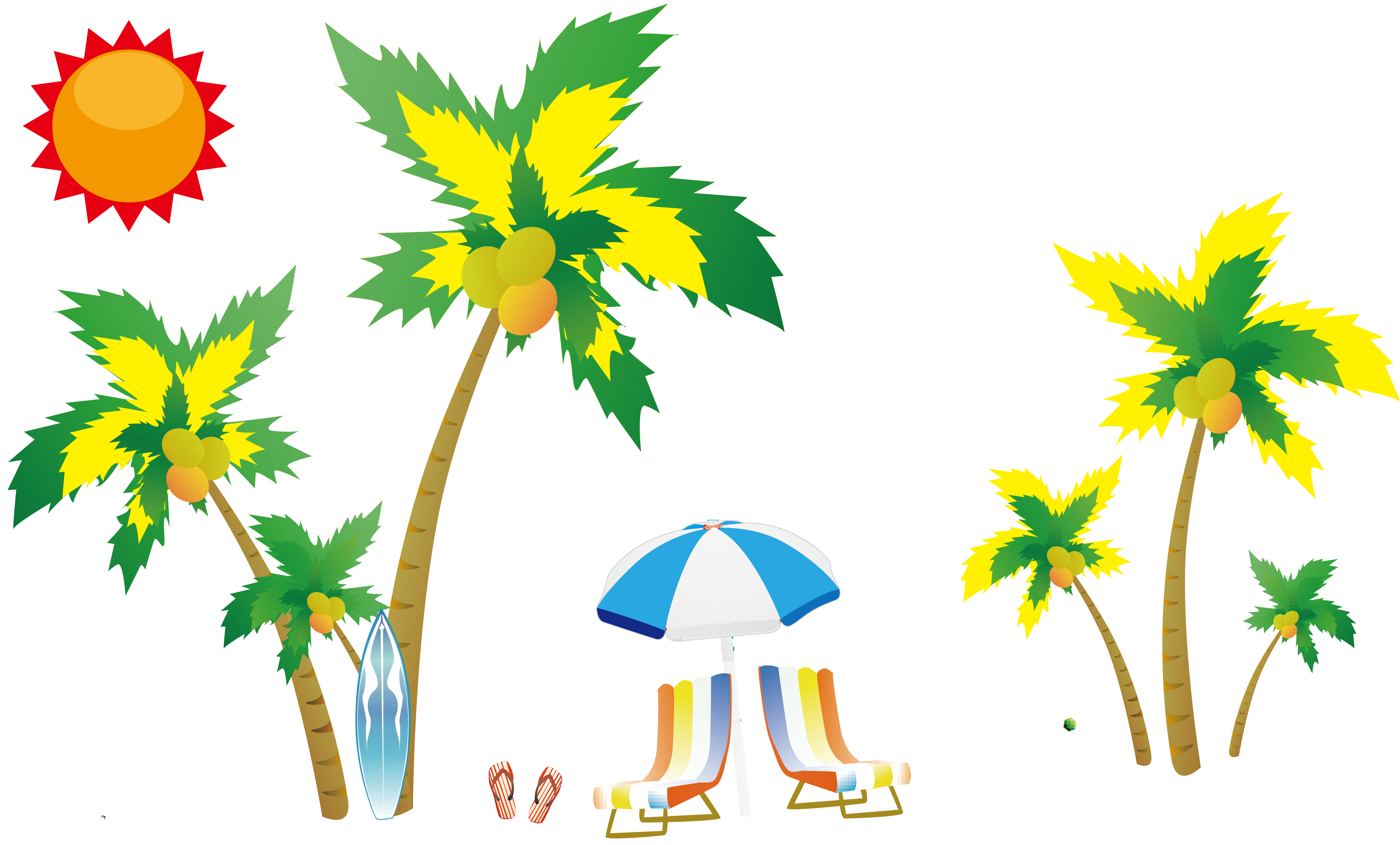 Coconut clipart umbrella. Clip art seaside tree