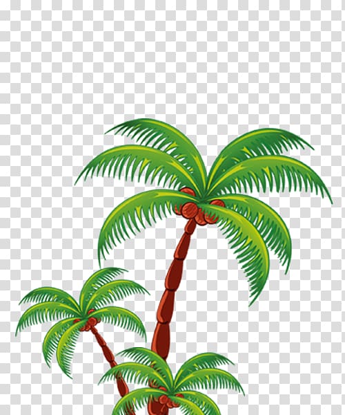 Coconut clipart vacation. Green trees illustration beach