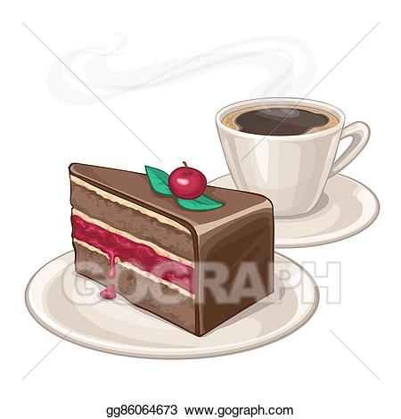 Coffee clipart cake. Vector stock and cup