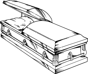 coffin clipart black and white