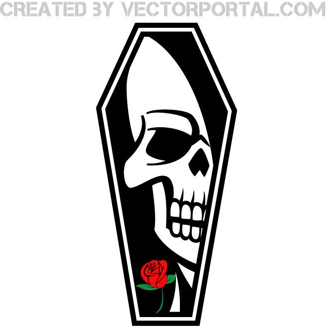 With vector image download. Coffin clipart skull