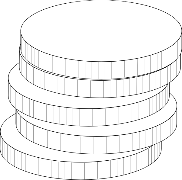 coin clipart black and white