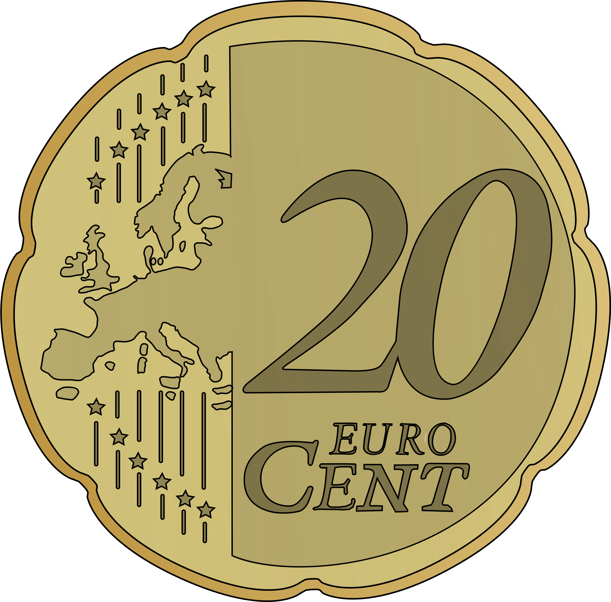 Euro big image png. Dime clipart cent