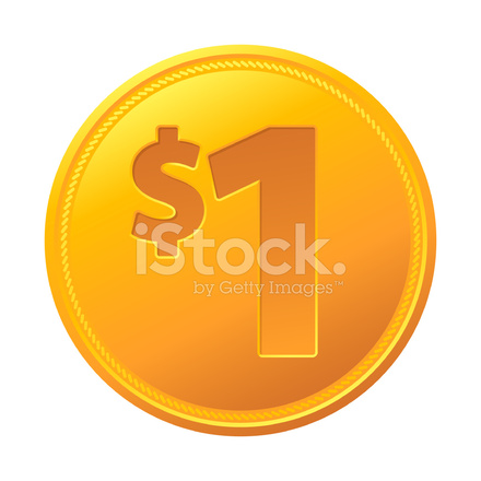 One dollar stock vector. Coin clipart dollor