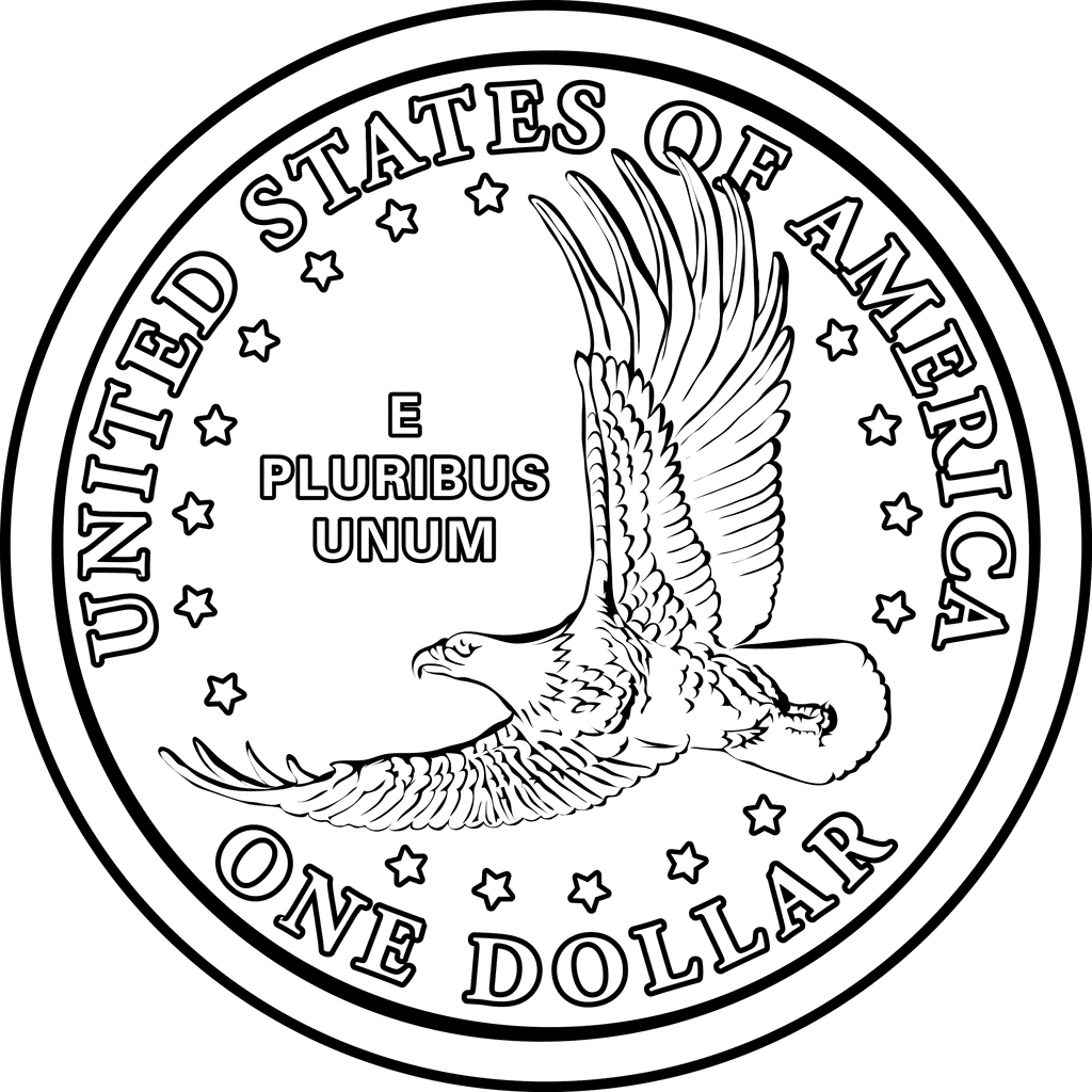 Dollar clip art library. Coin clipart dollor