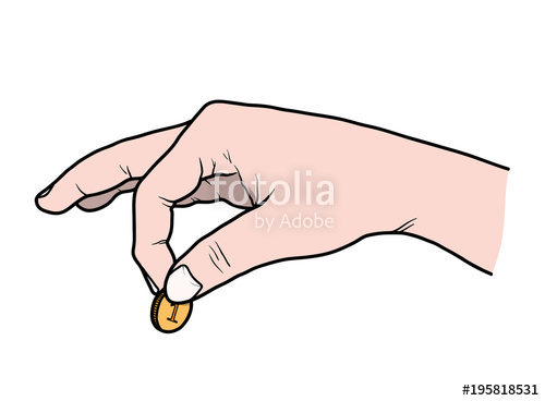coin clipart hand holding