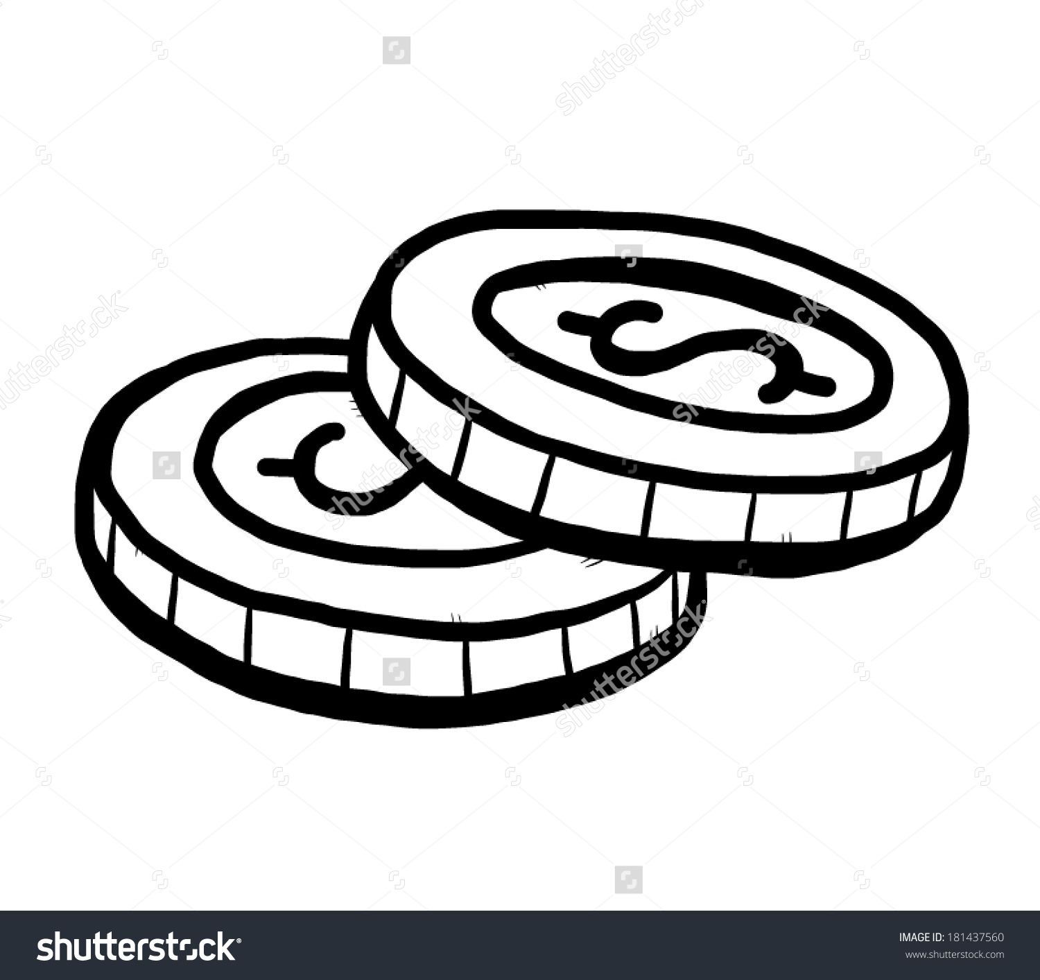 coins clipart black and white