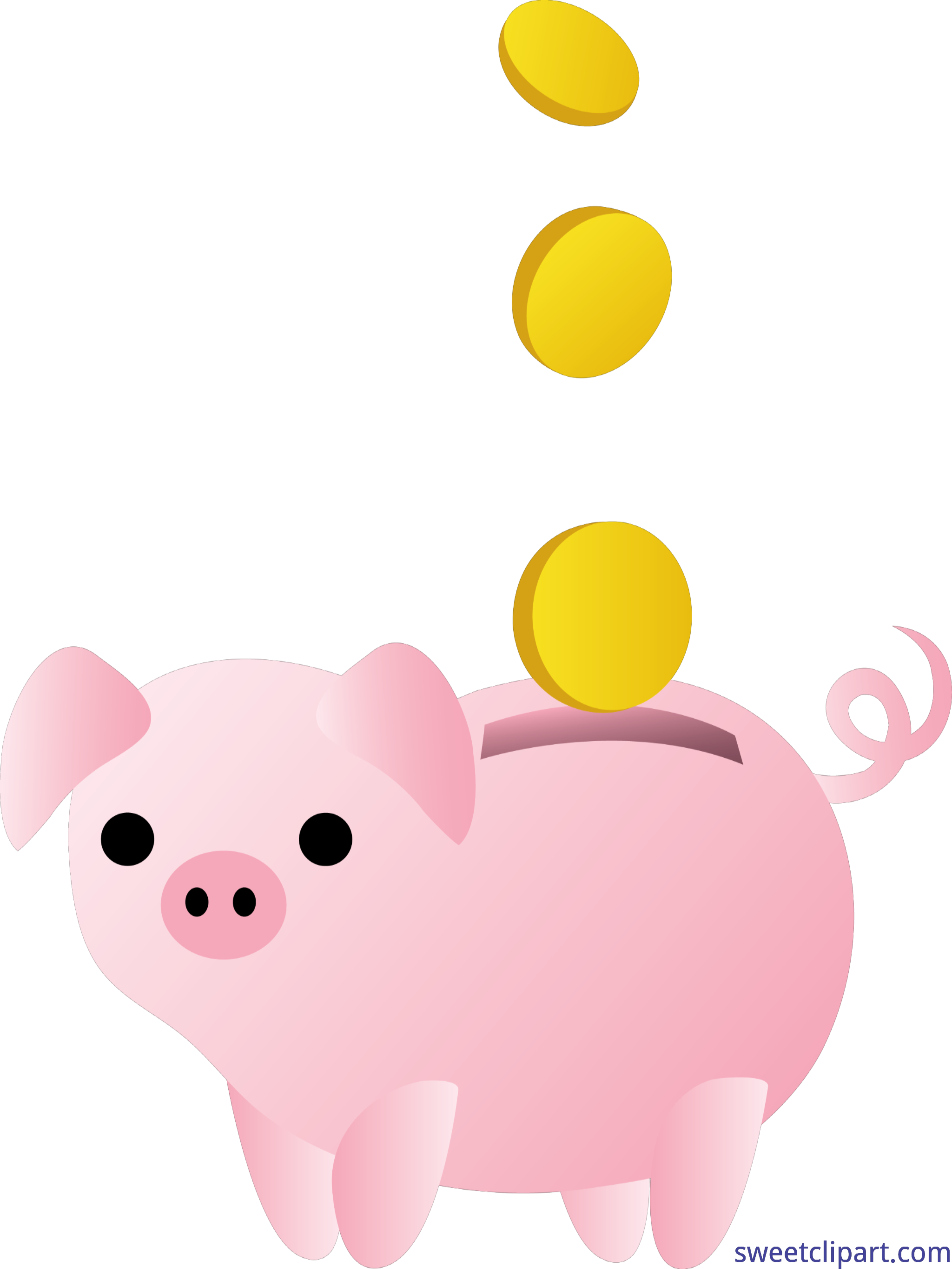 Piggy bank with coins. Finance clipart business finance