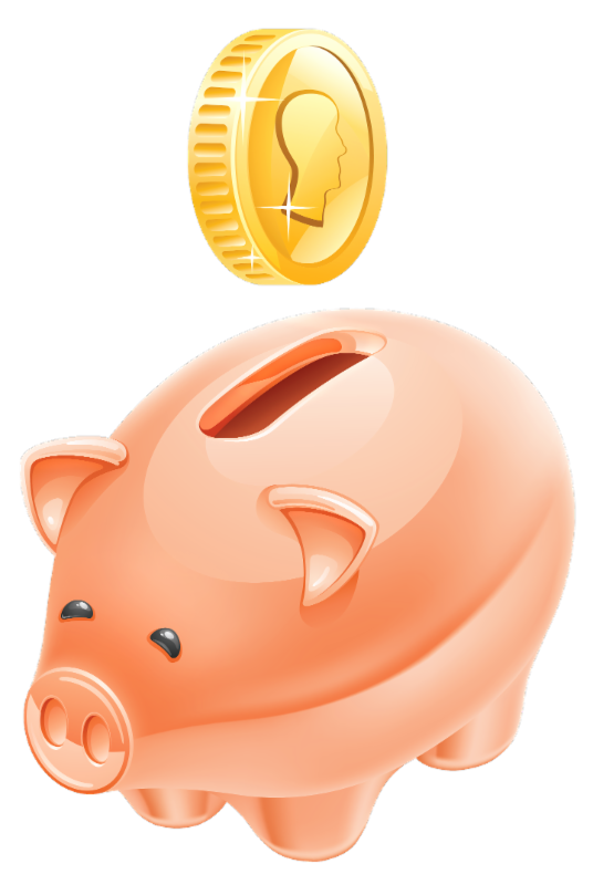 coins clipart piggy bank