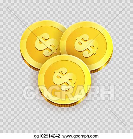 Coin clipart shiny. Clip art vector gold