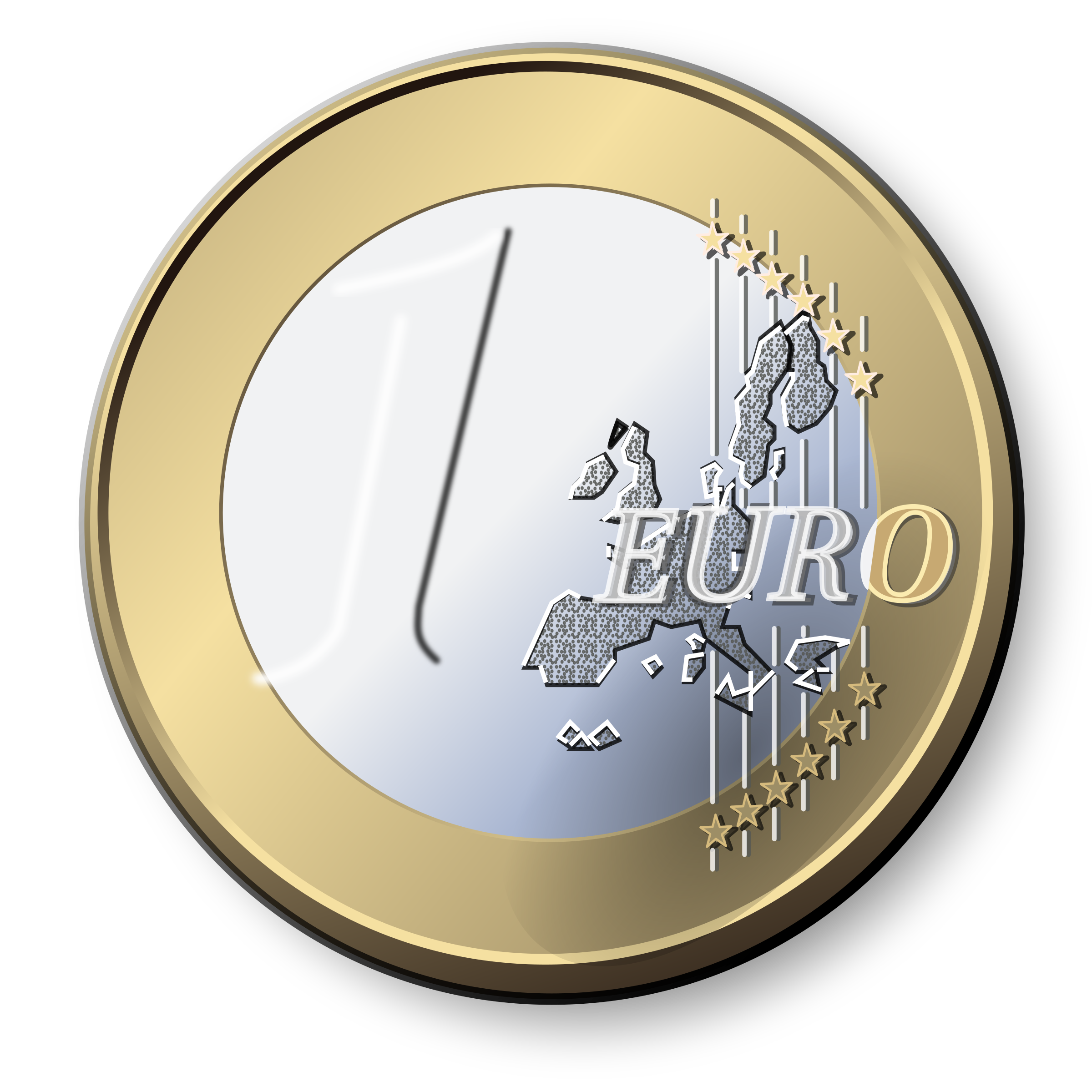 Coins clipart svg. One euro coin icons