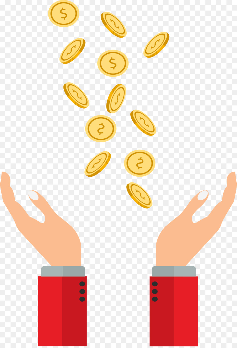 coins clipart flying