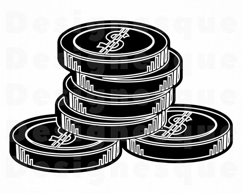 coins clipart silhouette