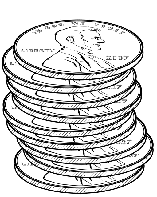 Stacks of pennies etc. Coins clipart stack penny