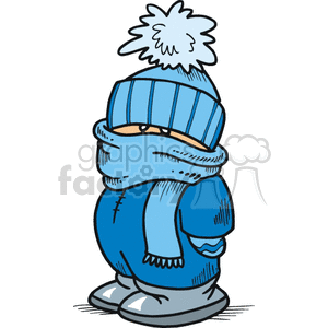 Royalty free child bundled. Cold clipart