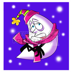 Cold clipart cold cartoon. Rocky the moon character
