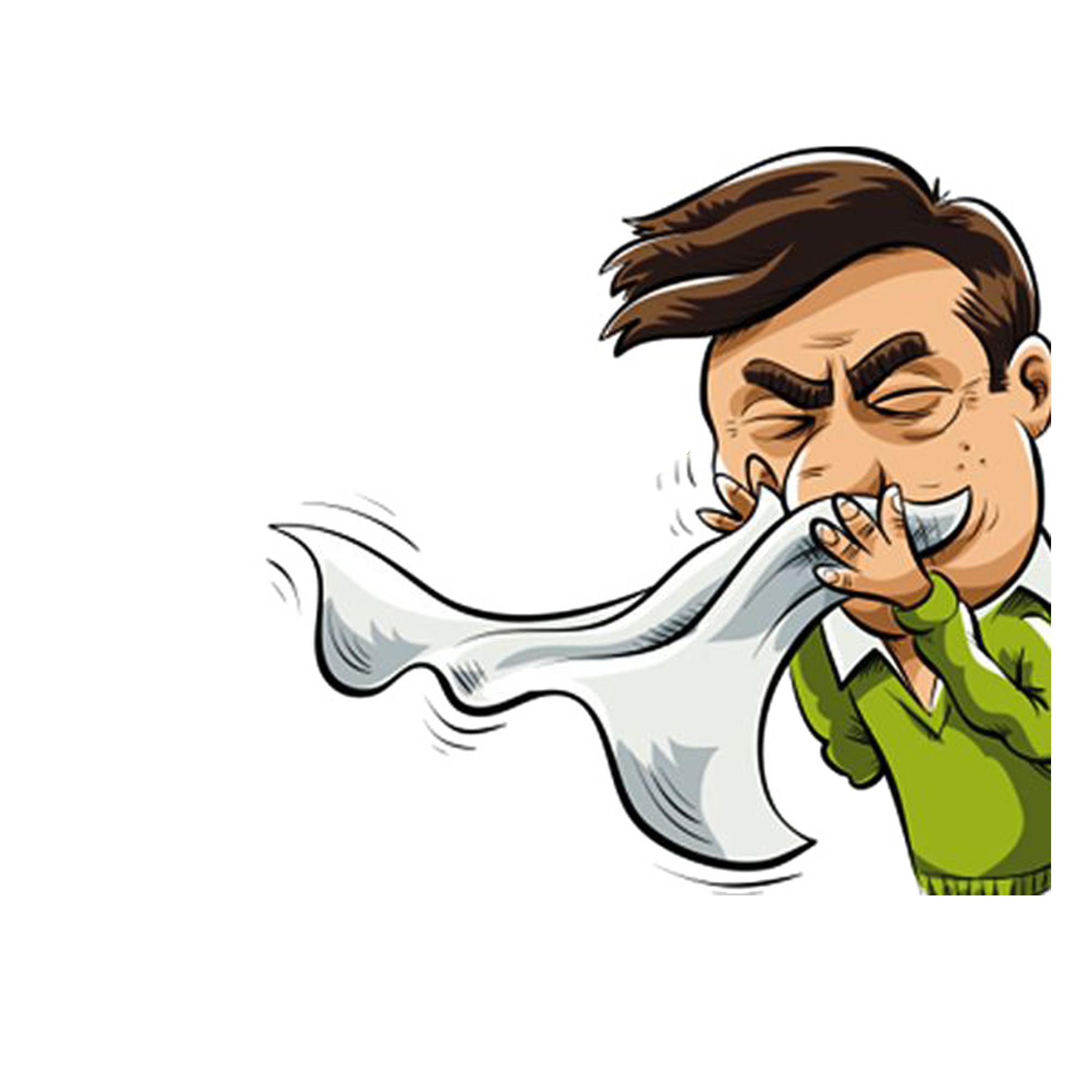 Sneeze common cartoon allergy. Cold clipart cold disease