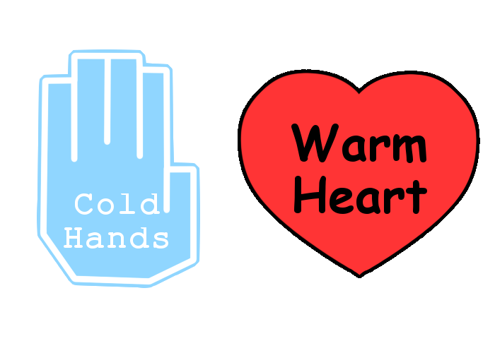 Hands warm heart by. Cold clipart cold hand