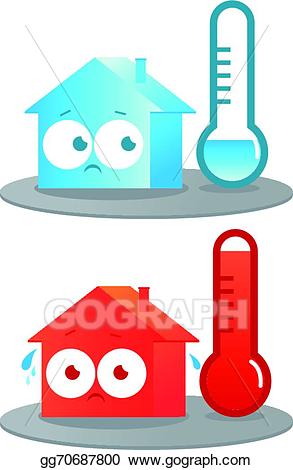 Cold clipart extreme cold. Vector illustration hot and