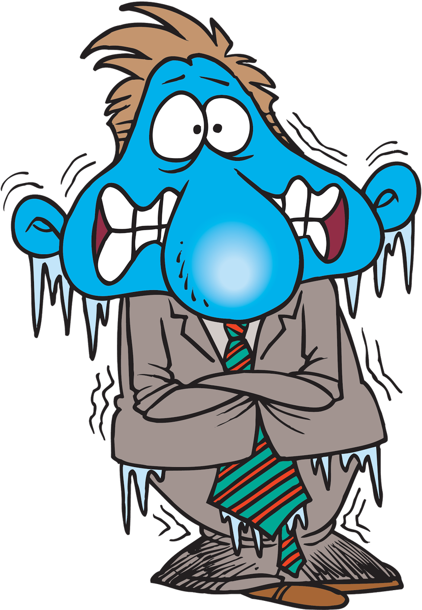 Beyond bronze on twitter. Cold clipart frozen person