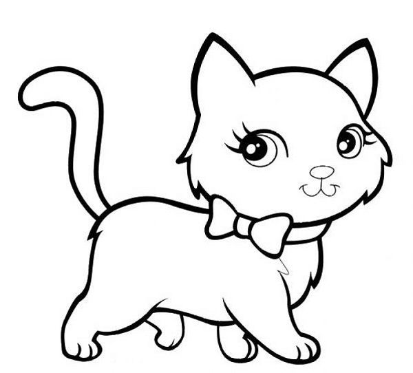 Book pencil and in. Kittens clipart coloring page