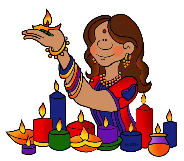 Color clipart diwali. India clip art by