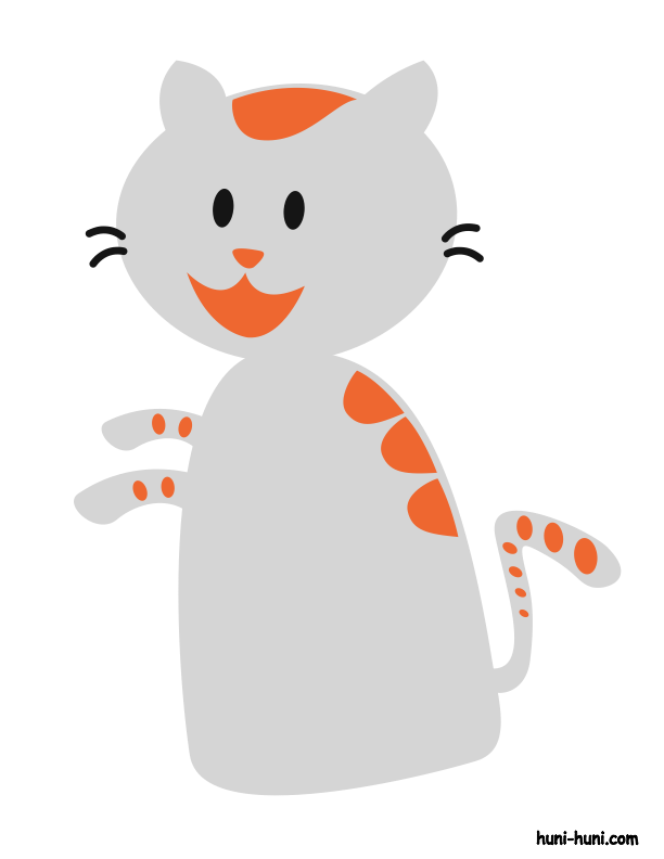 Color clipart flashcard. Iring cat finger puppet
