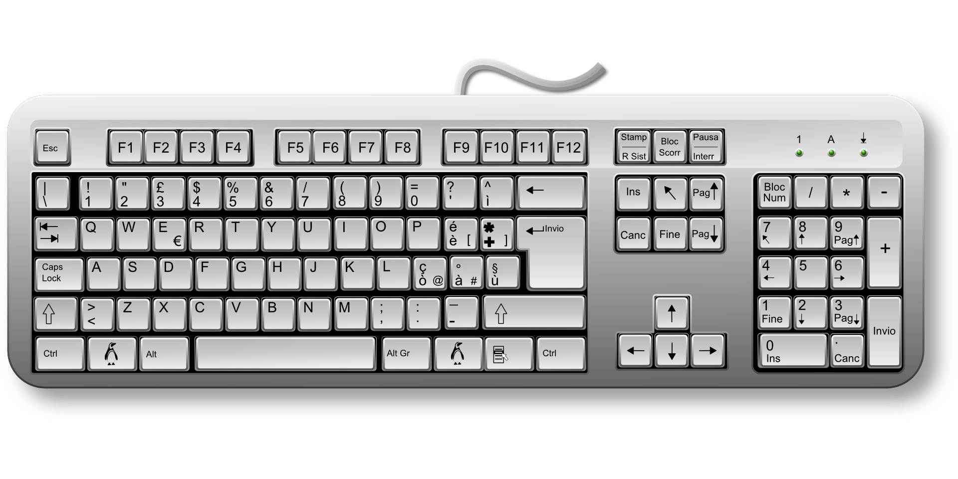 pc keypad with letters