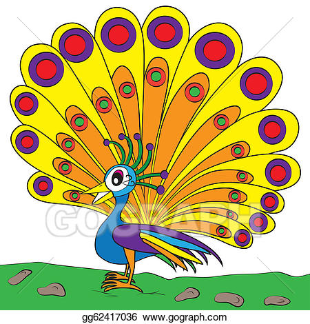 peacock clipart colored