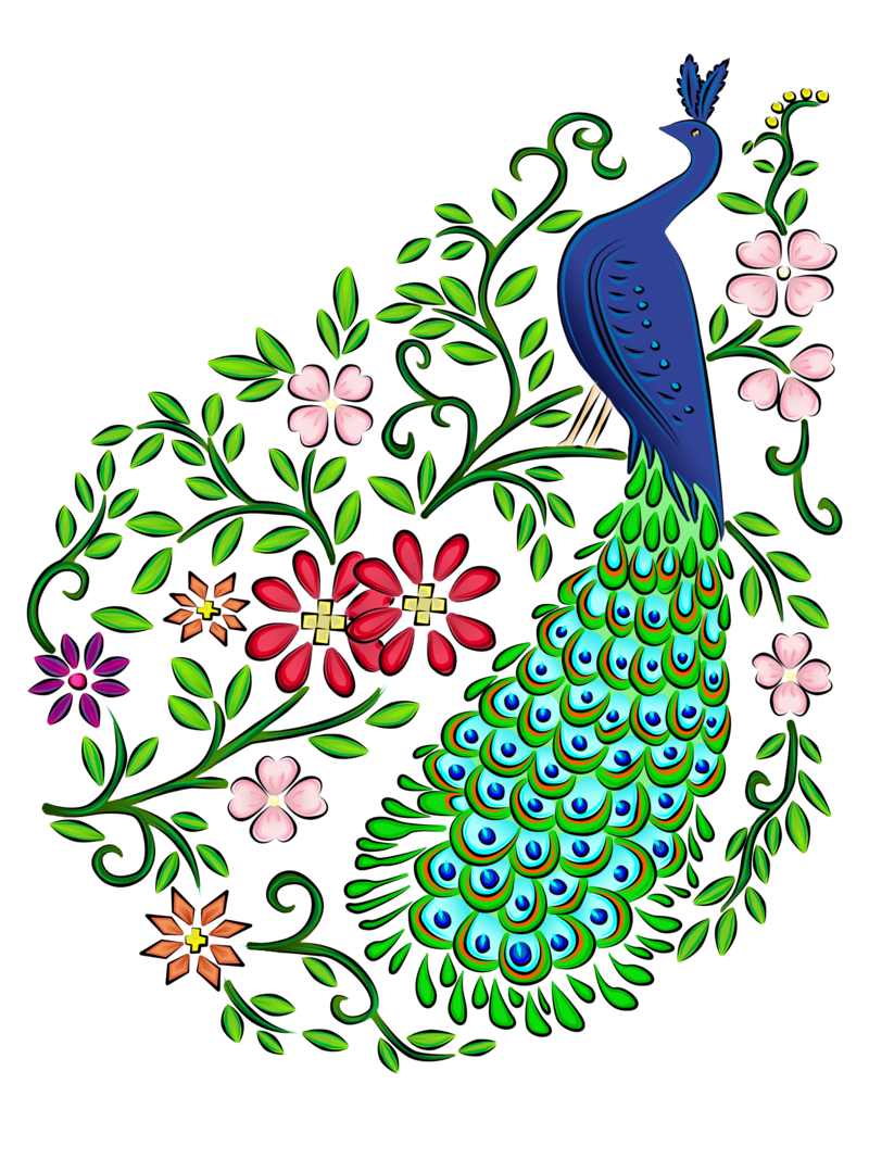 colors clipart peacock