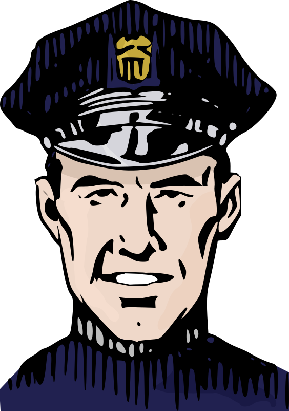 Color clipart poster. Policeman colour medium image