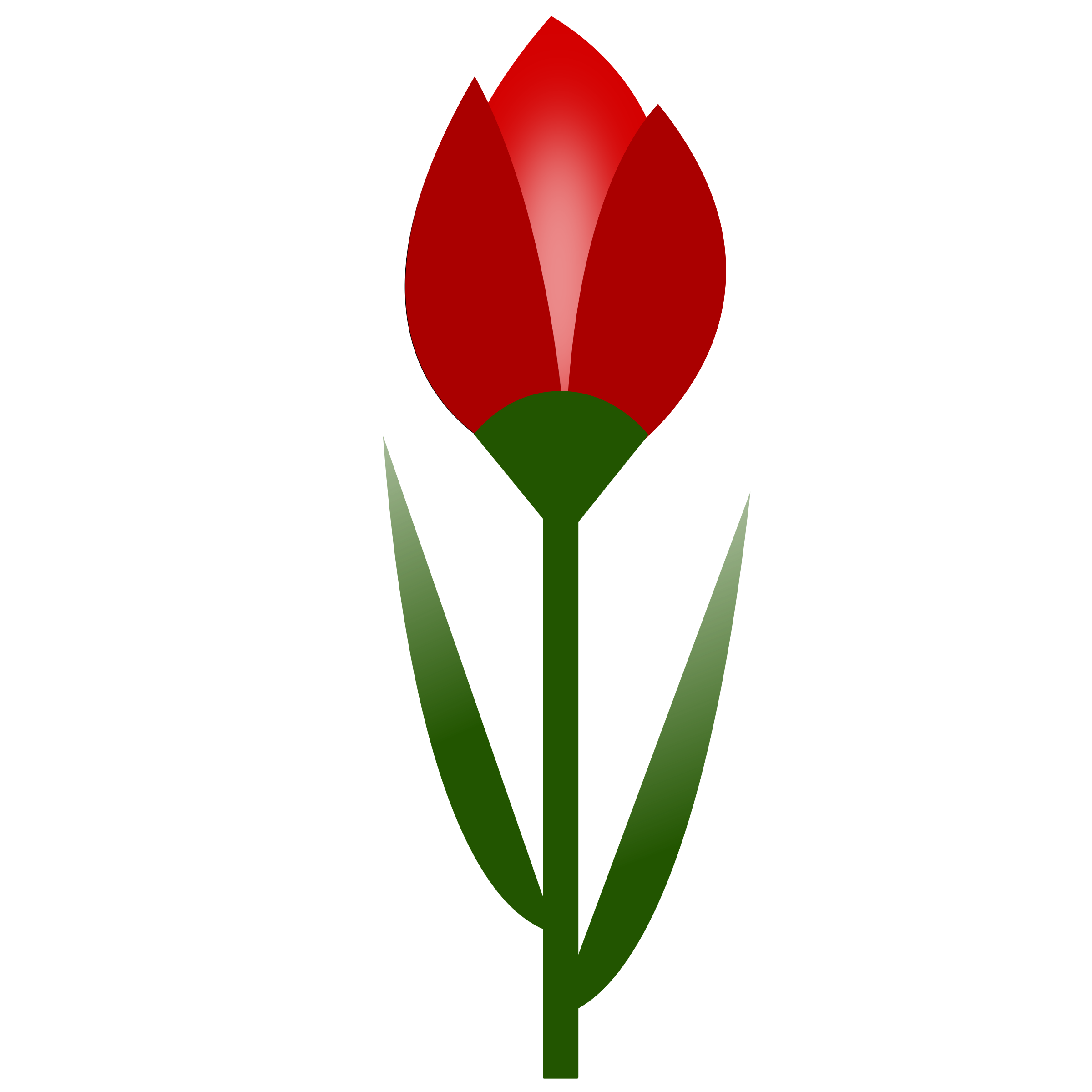 Simple red flower color. Outline clipart tulip