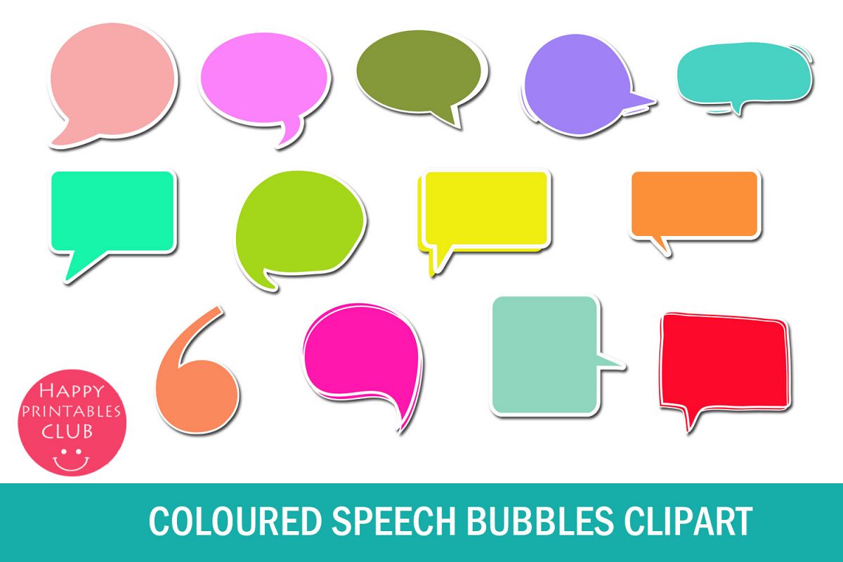 colors clipart speech bubble