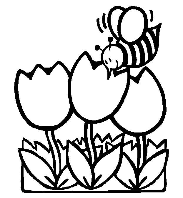 coloring clipart spring