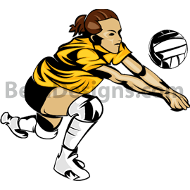 color clipart volleyball player