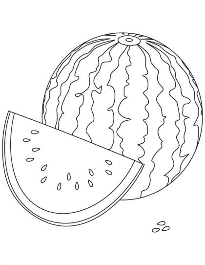 Watermelon clipart coloring. Page download free 